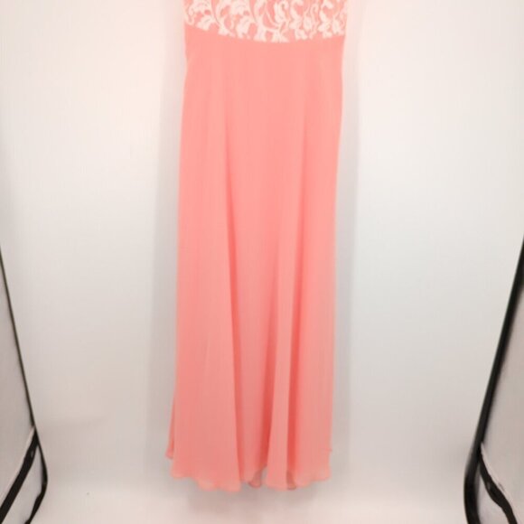 Azazie Kate Maxi Dress Agave Peach Pink Lace Chiffon Bridesmaid Prom Dance A6 - Picture 7 of 14